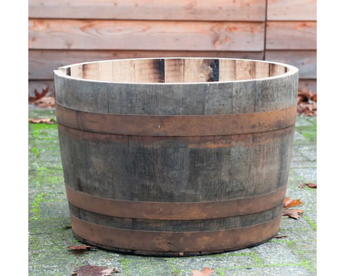 Květináč z Whisky sudu Ø 73 x 37 cm 250 l dřevěný hnědý