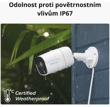 Nástěnná bezpečnostní kamera Reolink v dešti