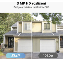 Porovnání obrazu mezi rozlišením 3 MP HD a 1080p rodinného domu