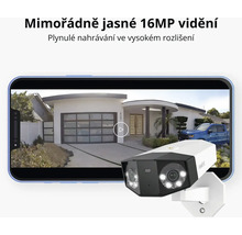 Bezpečnostní kamera s rozlišením 16MP v zobrazení smartphonu