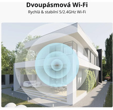 Moderní dům s dvoupásmovým Wi-Fi připojením pro rychlý a stabilní internet