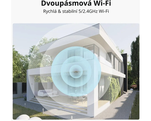 Moderní dům s dvoupásmovým Wi-Fi připojením pro rychlý a stabilní internet