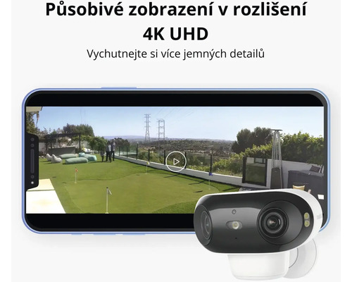 Bezpečnostní kamera s videem 4K UHD na smartphonu