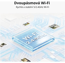 Dvoupásmová technologie WLAN pro rychlé a stabilní 2,4 a 5 gigahertzové Wi-Fi