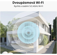 Moderní dům s vizualizací dvoupásmové Wi-Fi