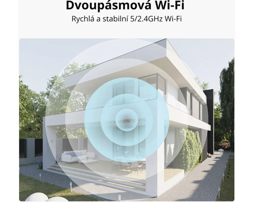 Moderní dům s vizualizací dvoupásmové Wi-Fi