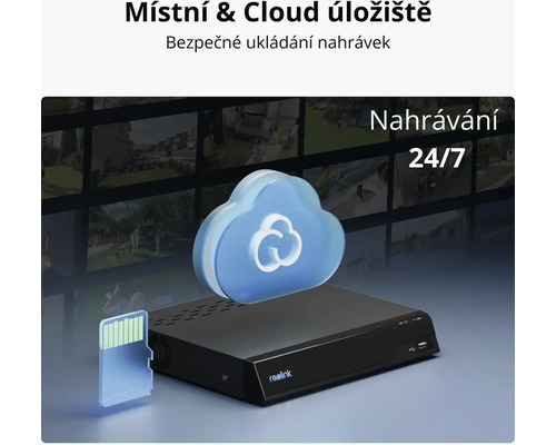 Záznamník Reelink s cloudovým úložištěm a paměťovou kartou pro videozáznamy