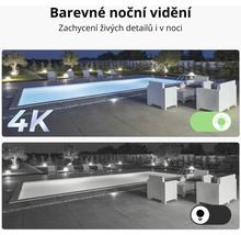 Zobrazení barevného nočního vidění v porovnání s černobílým nočním viděním bezpečnostní kamery