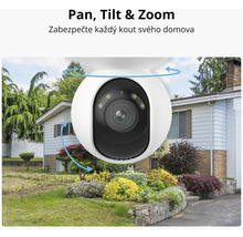 Bezpečnostní kamera s funkcí otáčení, naklánění a zoomu pro domácí monitorování