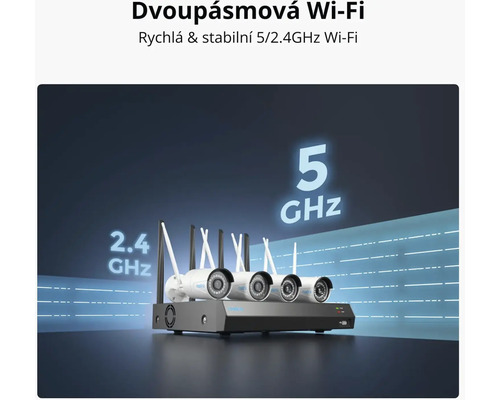Monitorovací kamerový systém Reolink s několika kamerami a základnovou stanicí
