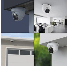 Koláž různých míst instalace bezpečnostní kamery Reolink