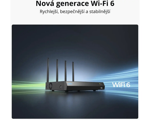 Bezdrátový router se čtyřmi anténami pro bezdrátové síťové připojení