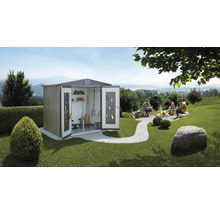 Plechový zahradní domek Biohort Europa 3 vel. 224 x 152 cm šedý křemen metalický