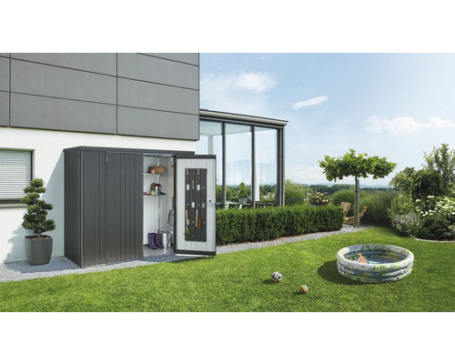 Zahradní skříň na nářadí Biohort 230 plechová 227 x 83 x 182,5 cm tmavě šedá metalická Zahradní skříň na nářadí Biohort 230 plechová 227 x 83 x 182,5 cm tmavě šedá metalická