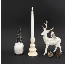 Dekorativní scéna s LED svíčkou, trpaslíkem a figurkou jelena pro vánoční atmosféru