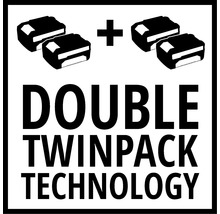 Symbol pro technologii Double Twinpack s bateriemi