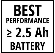 Baterie Best Performance s minimálně 2,5 ampérhodinami