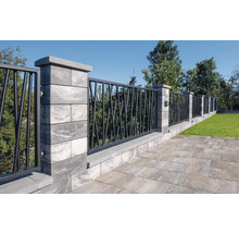 Betonový plot Rivago prodloužený kámen 60x20x16 cm šedočerný