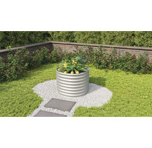 Vyvýšený záhon Vitavia Vita 630 Rund Ø 82,1 x 63 cm plechový stříbrný