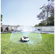 Robotická sekačka s funkcí 360 stupňů na trávníku