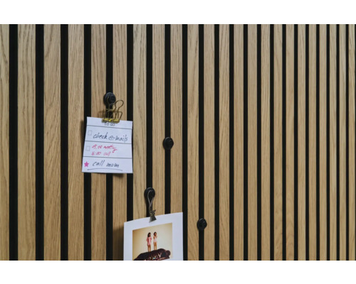 Obrazový hák Sonava Function Dřevěný nástěnný panel s poznámkami a fotografií