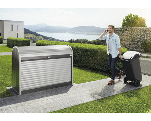 Přístřešek na popelnice Biohort StoreMax 160 plechový 163 x 78 x 120 cm tmavě šedý metalický