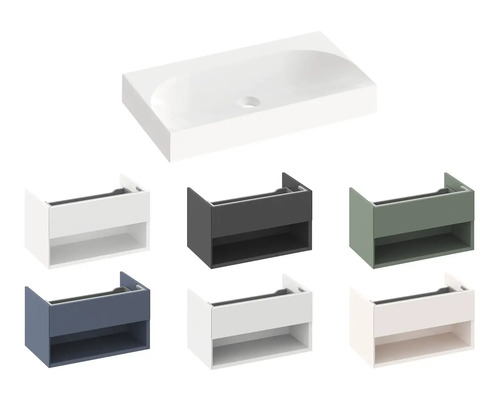 Umyvadlo se skříňkou v různých provedeních