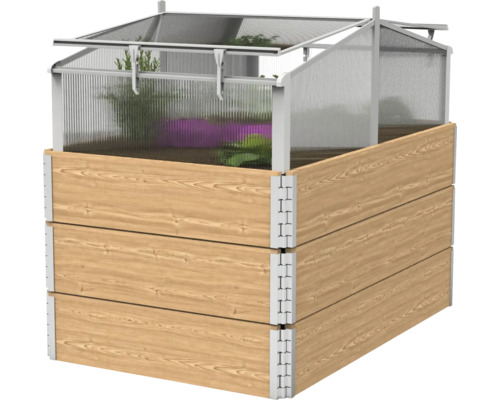 Vyvýšený záhon s pařeništěm z dřeva a plastu