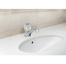 Umyvadlová baterie s průhlednou rukojetí na umyvadle