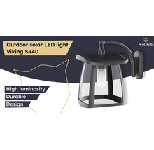 Solární LED venkovní svítidlo k montáži na stěnu