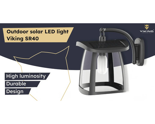 Solární LED venkovní svítidlo k montáži na stěnu