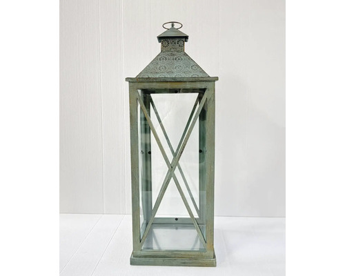 Dekorativní lucerna ze dřeva a skla