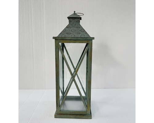 Dekorativní lucerna z kovu a skla