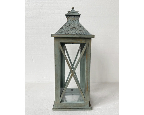 Dekorativní lucerna ze dřeva a skla