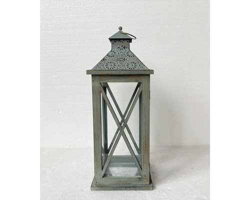 Dekorativní lucerna ze dřeva a skla