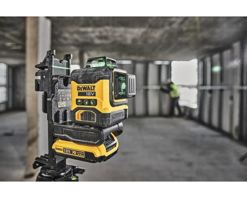 Čárový laser Logo DeWalt se stativem pro přesné vyrovnání na staveništích