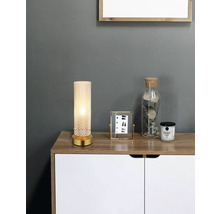 Dekorativní skleněná stolní lampa se strukturou na skříňce