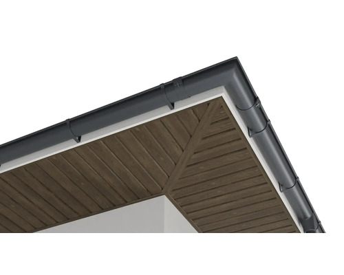 Kovový okap s dřevěným obkladem