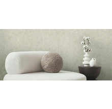 Dekorativní interiér se sedacím nábytkem, okrasnými polštáři, vázami a bavlněnými větvemi