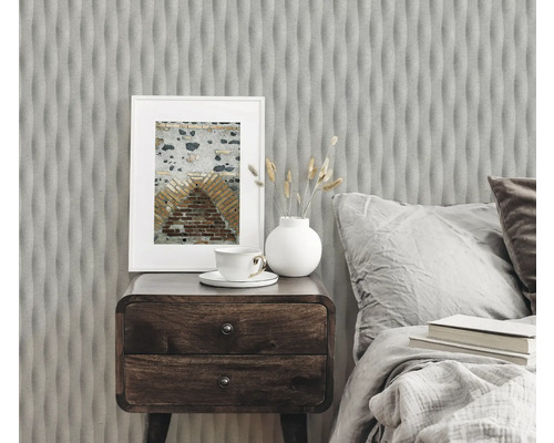 Nástěnná dekorace s trojrozměrnou tapetou v ložnici