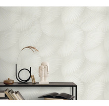 Dekorativní tapeta s motivem vějíře ve světlém odstínu