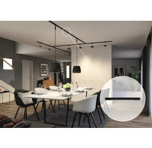 Jídelna s lištovým systémem a závěsnými svítidly