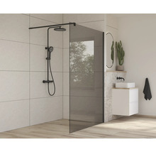 Moderní koupelna se skleněnou sprchovou zástěnou a sprchovou armaturou