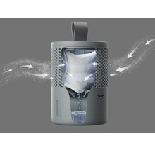 Odvlhčovač vzduchu s vakem absorbujícím vlhkost a nádobou na zachytávání vody