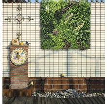 Dekorativní zahrada s vertikálním záhonem, ornamentem a sochami