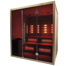 Infrasauna ze dřeva se skleněnými dveřmi