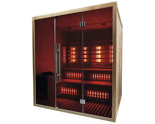 Infrasauna ze dřeva se skleněnými dveřmi