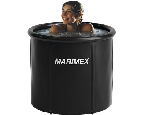 Kulatý bazén Marimex s ženou sedící ve vodě