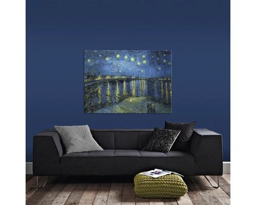 Obraz Hvězdná noc nad Rhônou nad pohovkou v obývacím pokoji