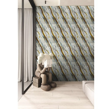 Obkladové dlaždice s mramorovým vzorem v moderním obývacím pokoji